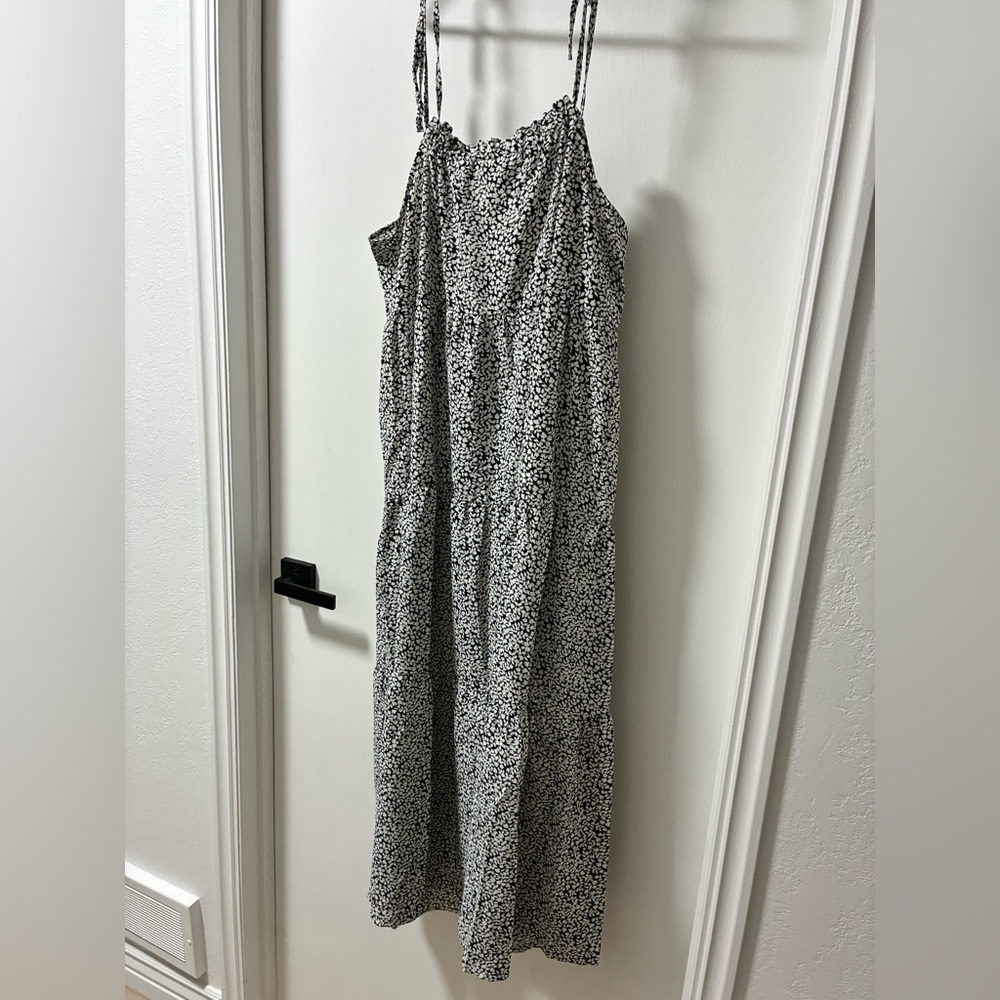 Navy & White Floral Maxi Sundress